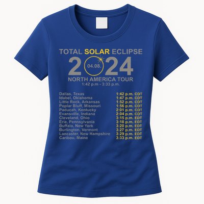2024 Total Solar Eclipse April 8 Path Of The Eclipse  Womens T-Shirt