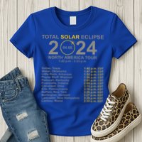 2024 Total Solar Eclipse April 8 Path Of The Eclipse  Womens T-Shirt