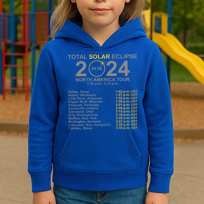 2024 Total Solar Eclipse April 8 Path Of The Eclipse  Kids Hoodie