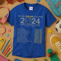 2024 Total Solar Eclipse April 8 Path Of The Eclipse  Kids T-Shirt