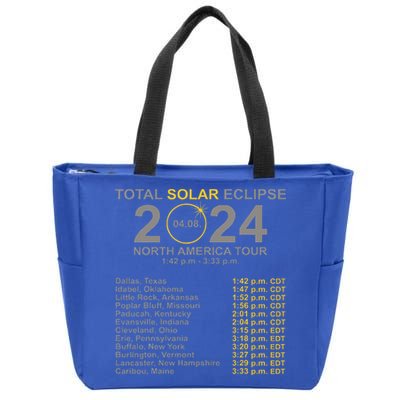 2024 Total Solar Eclipse April 8 Path Of The Eclipse  Zip Tote Bag