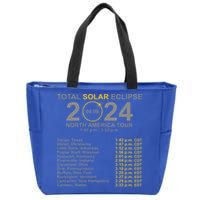 2024 Total Solar Eclipse April 8 Path Of The Eclipse  Zip Tote Bag