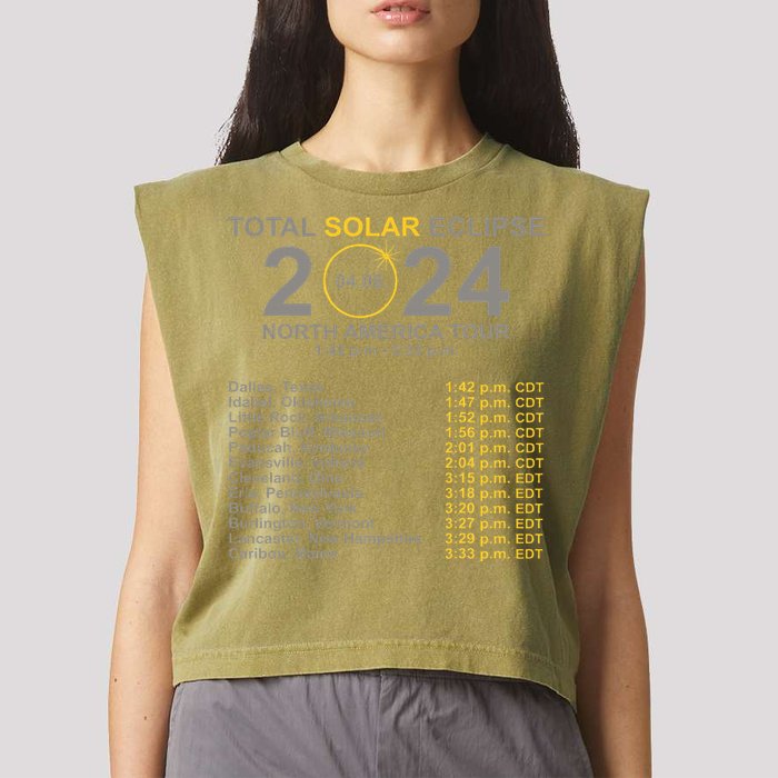 2024 Total Solar Eclipse April 8 Path Of The Eclipse  Garment-Dyed Women's Muscle Tee