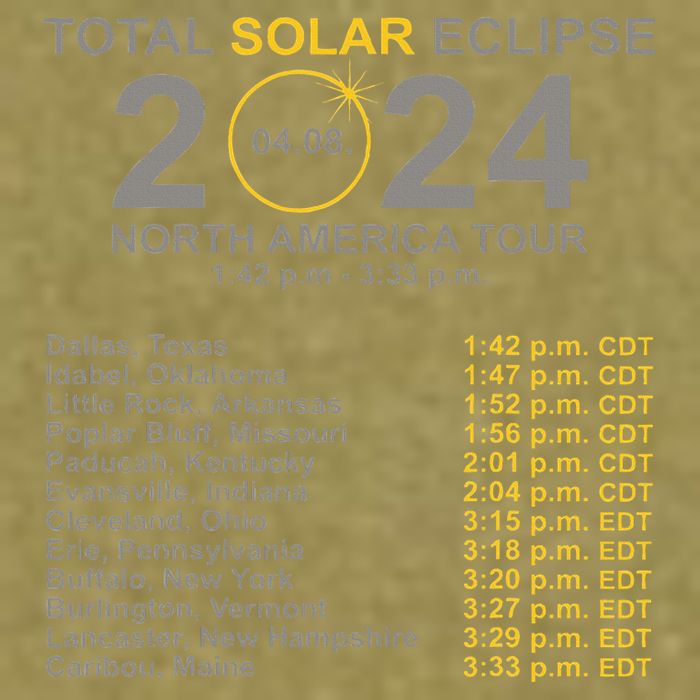 2024 Total Solar Eclipse April 8 Path Of The Eclipse  Garment-Dyed Women's Muscle Tee