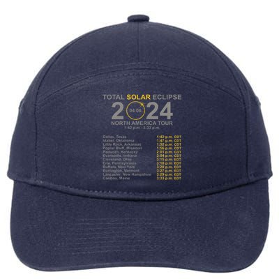 2024 Total Solar Eclipse April 8 Path Of The Eclipse  7-Panel Snapback Hat