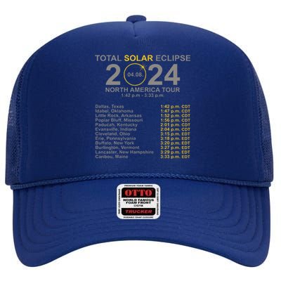 2024 Total Solar Eclipse April 8 Path Of The Eclipse  High Crown Mesh Back Trucker Hat