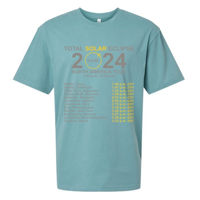 2024 Total Solar Eclipse April 8 Path Of The Eclipse  Sueded Cloud Jersey T-Shirt