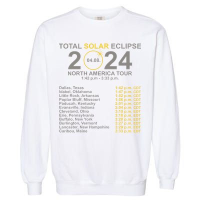 2024 Total Solar Eclipse April 8 Path Of The Eclipse  Garment-Dyed Sweatshirt