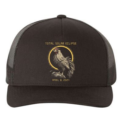 2024 Total Solar Eclipse April 8 Funny Rooster With Glasses Yupoong Adult 5-Panel Trucker Hat