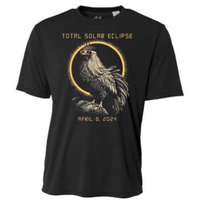 2024 Total Solar Eclipse April 8 Funny Rooster With Glasses Cooling Performance Crew T-Shirt