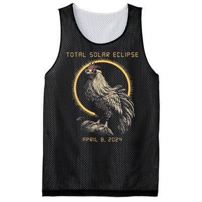 2024 Total Solar Eclipse April 8 Funny Rooster With Glasses Mesh Reversible Basketball Jersey Tank