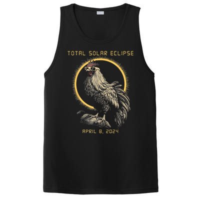 2024 Total Solar Eclipse April 8 Funny Rooster With Glasses PosiCharge Competitor Tank