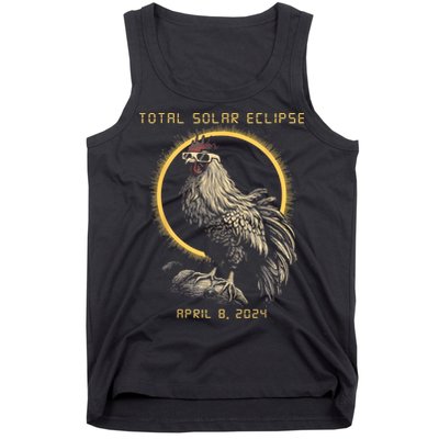 2024 Total Solar Eclipse April 8 Funny Rooster With Glasses Tank Top