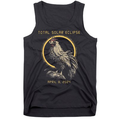 2024 Total Solar Eclipse April 8 Funny Rooster With Glasses Tank Top