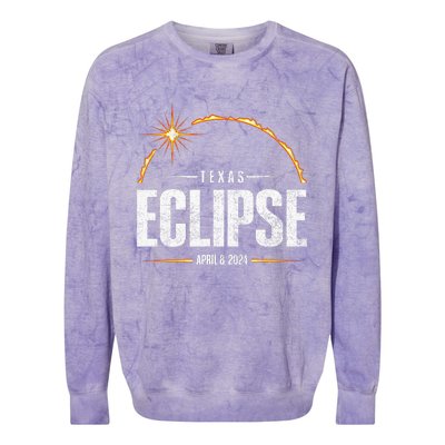 2024 Total Solar Eclipse Texas Total Eclipse 2024 Colorblast Crewneck Sweatshirt