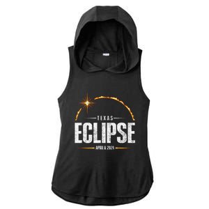 2024 Total Solar Eclipse Texas Total Eclipse 2024 Ladies PosiCharge Tri-Blend Wicking Draft Hoodie Tank