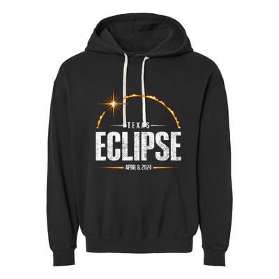 2024 Total Solar Eclipse Texas Total Eclipse 2024 Garment-Dyed Fleece Hoodie