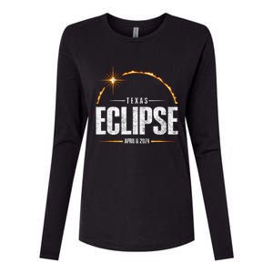 2024 Total Solar Eclipse Texas Total Eclipse 2024 Womens Cotton Relaxed Long Sleeve T-Shirt