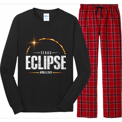 2024 Total Solar Eclipse Texas Total Eclipse 2024 Long Sleeve Pajama Set