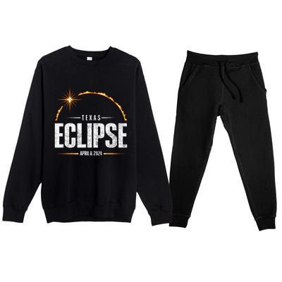 2024 Total Solar Eclipse Texas Total Eclipse 2024 Premium Crewneck Sweatsuit Set