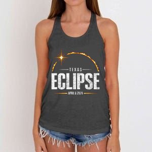 2024 Total Solar Eclipse Texas Total Eclipse 2024 Women's Knotted Racerback Tank