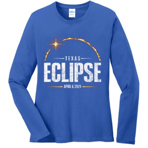 2024 Total Solar Eclipse Texas Total Eclipse 2024 Ladies Long Sleeve Shirt