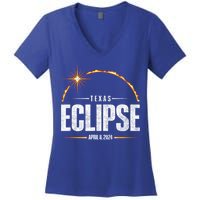 2024 Total Solar Eclipse Texas Total Eclipse 2024 Women's V-Neck T-Shirt