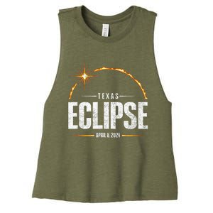 2024 Total Solar Eclipse Texas Total Eclipse 2024 Women's Racerback Cropped Tank