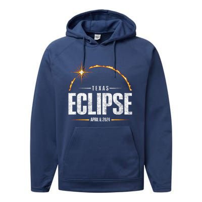 2024 Total Solar Eclipse Texas Total Eclipse 2024 Performance Fleece Hoodie