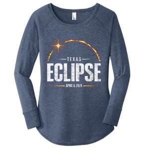 2024 Total Solar Eclipse Texas Total Eclipse 2024 Women's Perfect Tri Tunic Long Sleeve Shirt