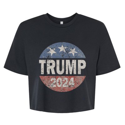 2024 Trump Save America Again USA Flag Bella+Canvas Jersey Crop Tee