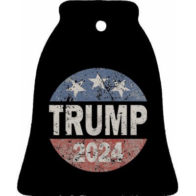 2024 Trump Save America Again USA Flag Ceramic Bell Ornament