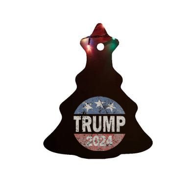 2024 Trump Save America Again USA Flag Ceramic Tree Ornament