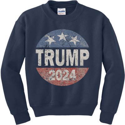 2024 Trump Save America Again USA Flag Kids Sweatshirt