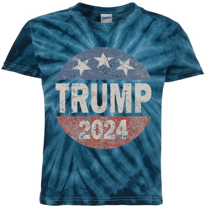 2024 Trump Save America Again USA Flag Kids Tie-Dye T-Shirt