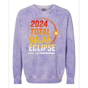 2024 Total Solar Eclipse April 08 2024 Colorblast Crewneck Sweatshirt