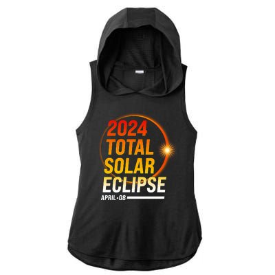 2024 Total Solar Eclipse April 08 2024 Ladies PosiCharge Tri-Blend Wicking Draft Hoodie Tank