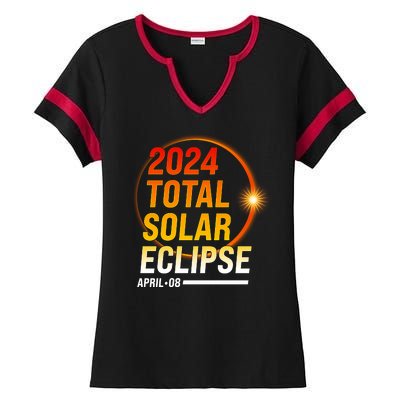 2024 Total Solar Eclipse April 08 2024 Ladies Halftime Notch Neck Tee