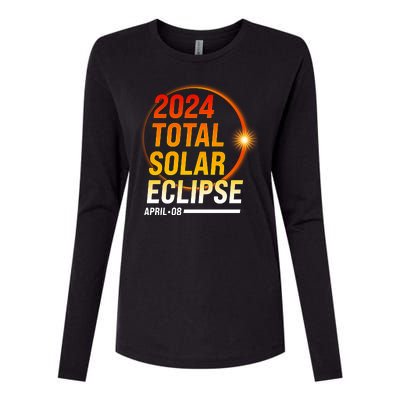 2024 Total Solar Eclipse April 08 2024 Womens Cotton Relaxed Long Sleeve T-Shirt