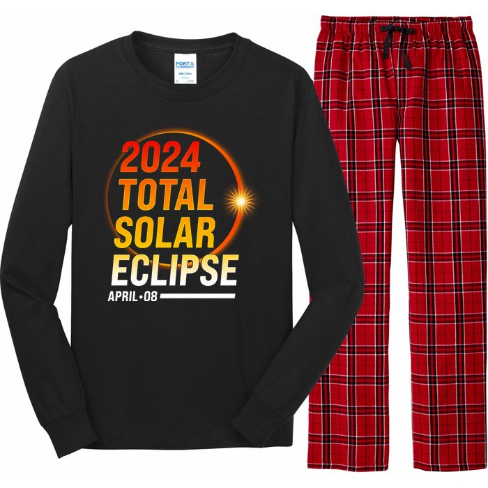 2024 Total Solar Eclipse April 08 2024 Long Sleeve Pajama Set