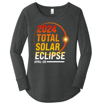 2024 Total Solar Eclipse April 08 2024 Women's Perfect Tri Tunic Long Sleeve Shirt