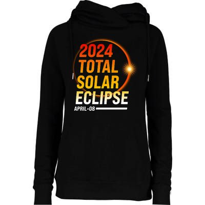 2024 Total Solar Eclipse April 08 2024 Womens Funnel Neck Pullover Hood