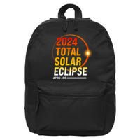 2024 Total Solar Eclipse April 08 2024 16 in Basic Backpack