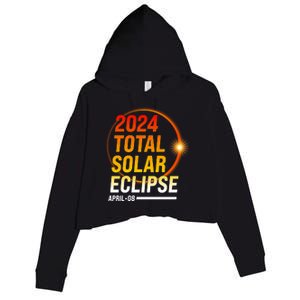 2024 Total Solar Eclipse April 08 2024 Crop Fleece Hoodie