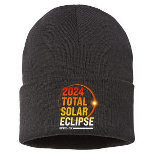 2024 Total Solar Eclipse April 08 2024 Sustainable Knit Beanie