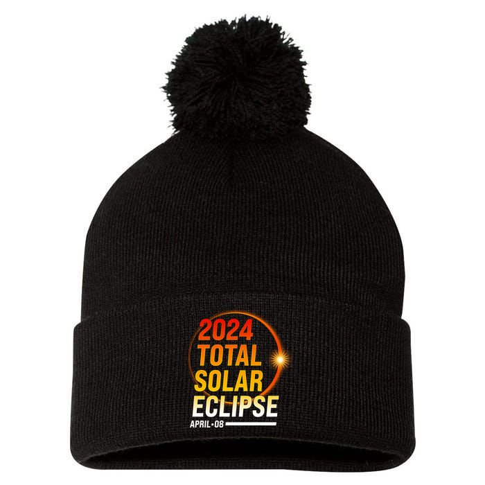 2024 Total Solar Eclipse April 08 2024 Pom Pom 12in Knit Beanie