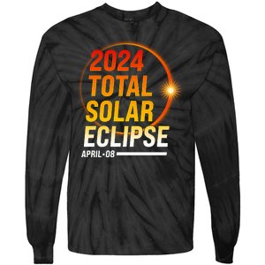 2024 Total Solar Eclipse April 08 2024 Tie-Dye Long Sleeve Shirt