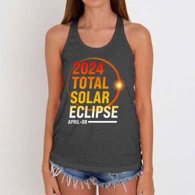 2024 Total Solar Eclipse April 08 2024 Women's Knotted Racerback Tank