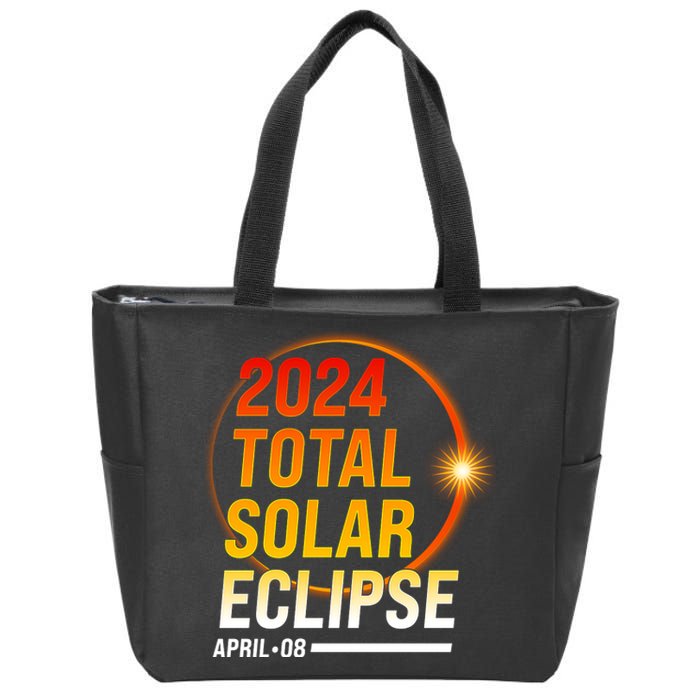 2024 Total Solar Eclipse April 08 2024 Zip Tote Bag