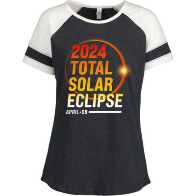 2024 Total Solar Eclipse April 08 2024 Enza Ladies Jersey Colorblock Tee